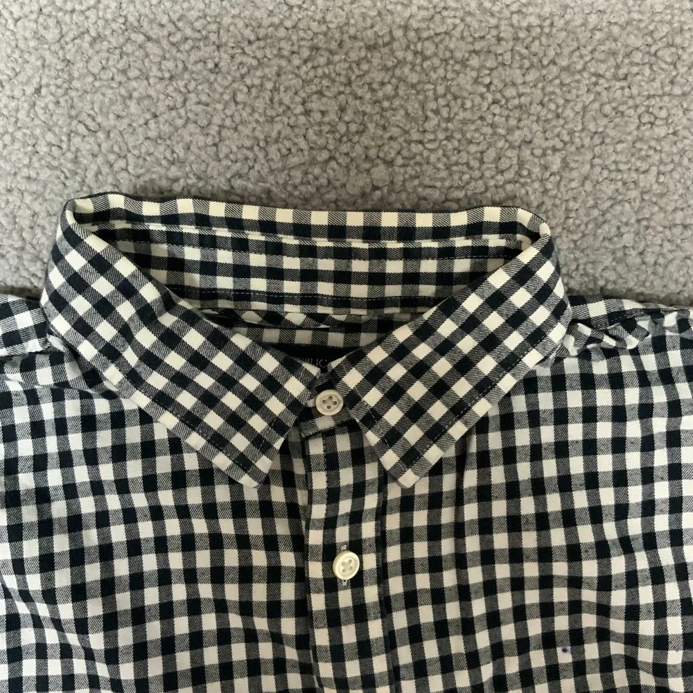 Banana Republic Shirt‎ Mens Large Black check Flannel Long Sleeve Button Up